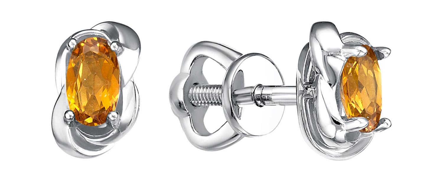 Серьги пусеты С1665Ю/Ag-607/19