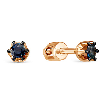 Серьги пусеты 5-556-103-2К-Сап